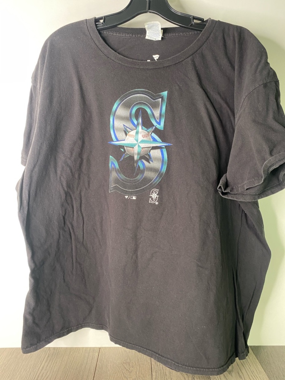 Fanatics Black Seattle Mariners Compass Logo Short Sleeve Tee Men’s 2XL - 1416